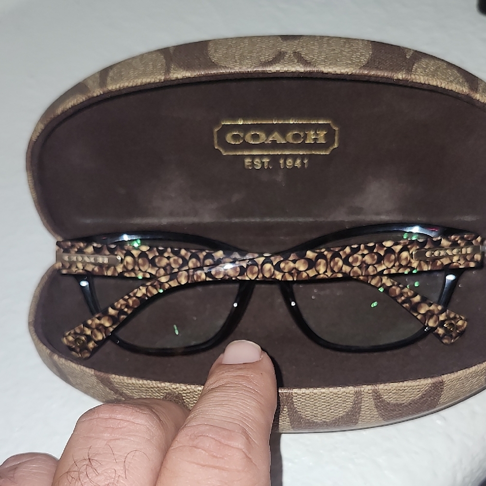 Coach Brown Patterned Eyeglasses with Case